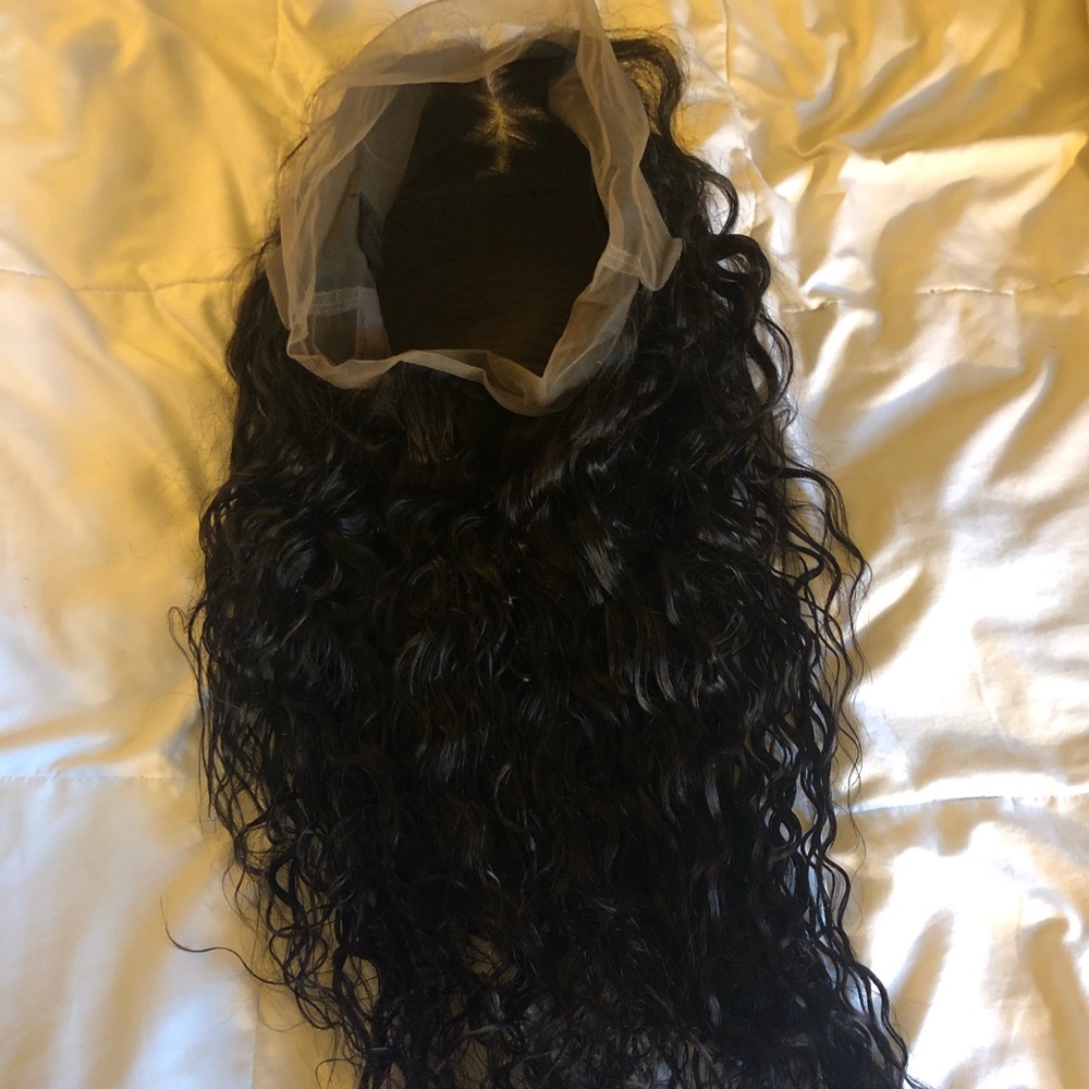 22inch 180 density water wave 360 wig 100% human